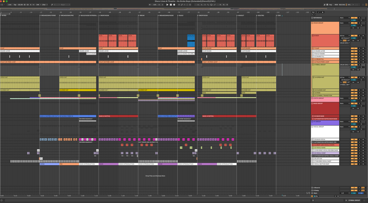 Disco Lines & Tinashe - No Broke Boys (Extended) (Ableton Stencil - Dance)