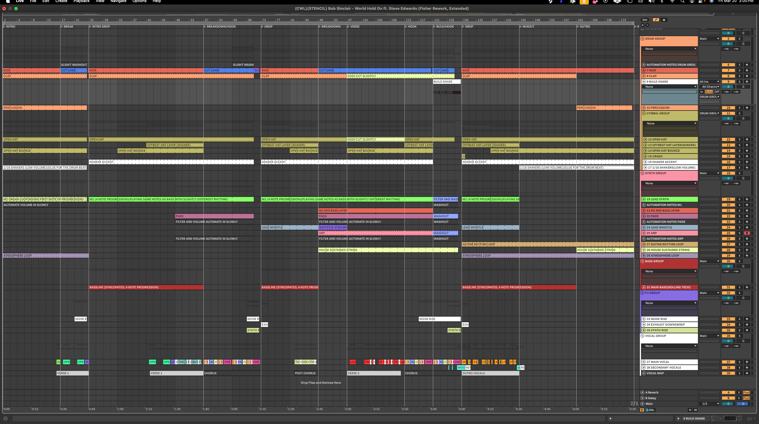 Bob Sinclar ft. Steve Edwards - World Hold On (Fisher Rework) (Extended) (Ableton Stencil - House)