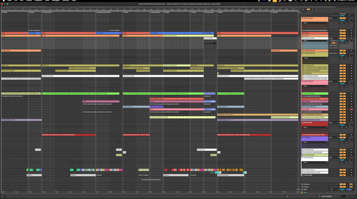 Bob Sinclar ft. Steve Edwards - World Hold On (Fisher Rework) (Extended) (Ableton Stencil - House)