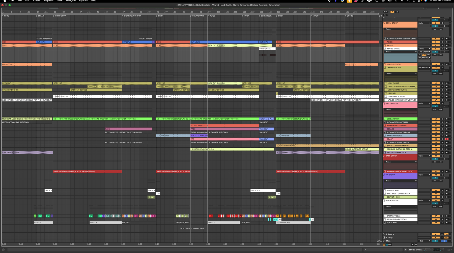 Bob Sinclar ft. Steve Edwards - World Hold On (Fisher Rework) (Ableton Stencil)