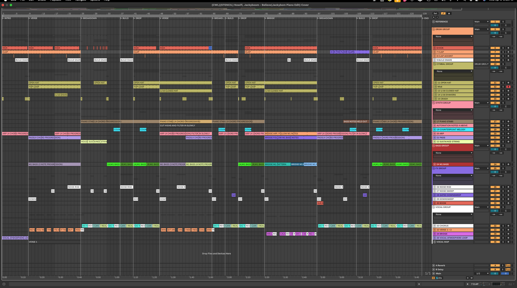 Nowifi, Jackyboom - Believe (Jackyboom Piano Edit Cover) (Ableton Stencil)