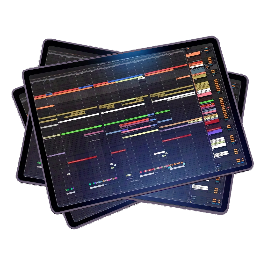A full song arrangement mapped and colour-coded across the Ableton timeline